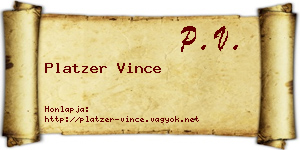 Platzer Vince névjegykártya
